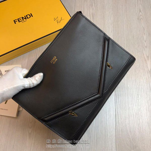 FENDI手包 加寬版 升級版小怪獸533手包 義大利皮 飾配金屬眼珠 芬迪手拿包  fdz2118